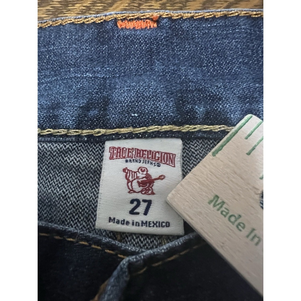 Vintage True Religion Skinny Jeans Womens 27 Dark Wash Flap Pocket Y2K - Picture 6 of 8